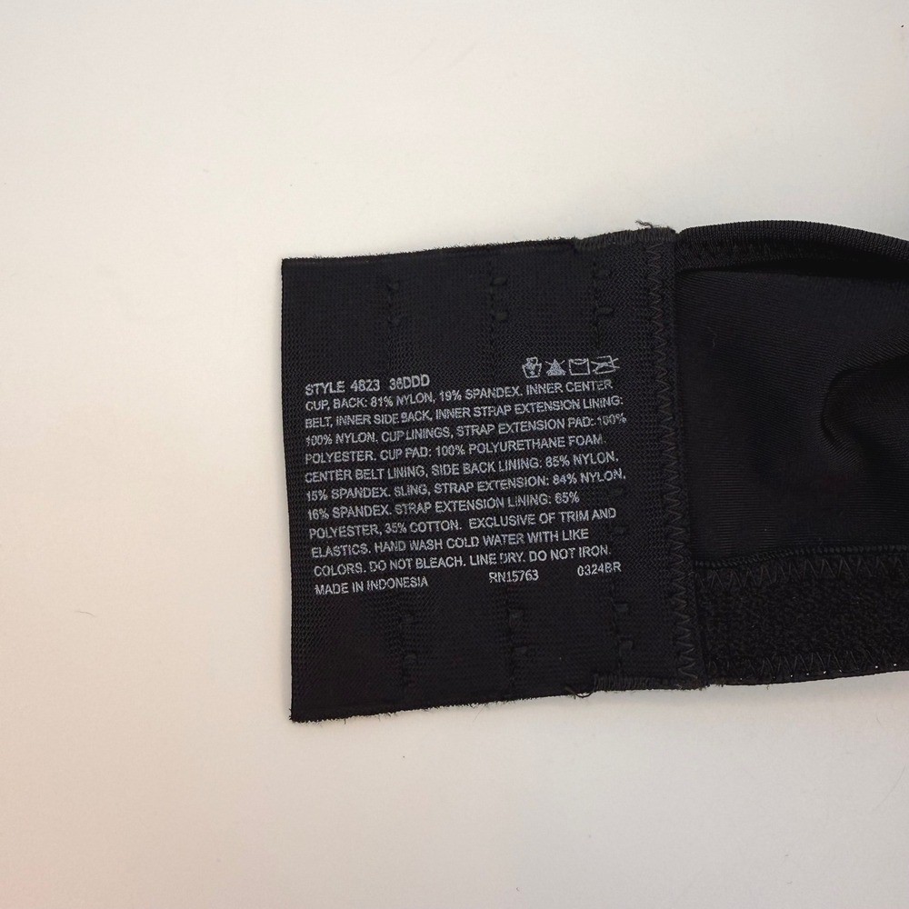 Playtex Secrets Shapes & Supports Black Underwire Bra 36DDD US4823 NEW - Picture 5 of 5